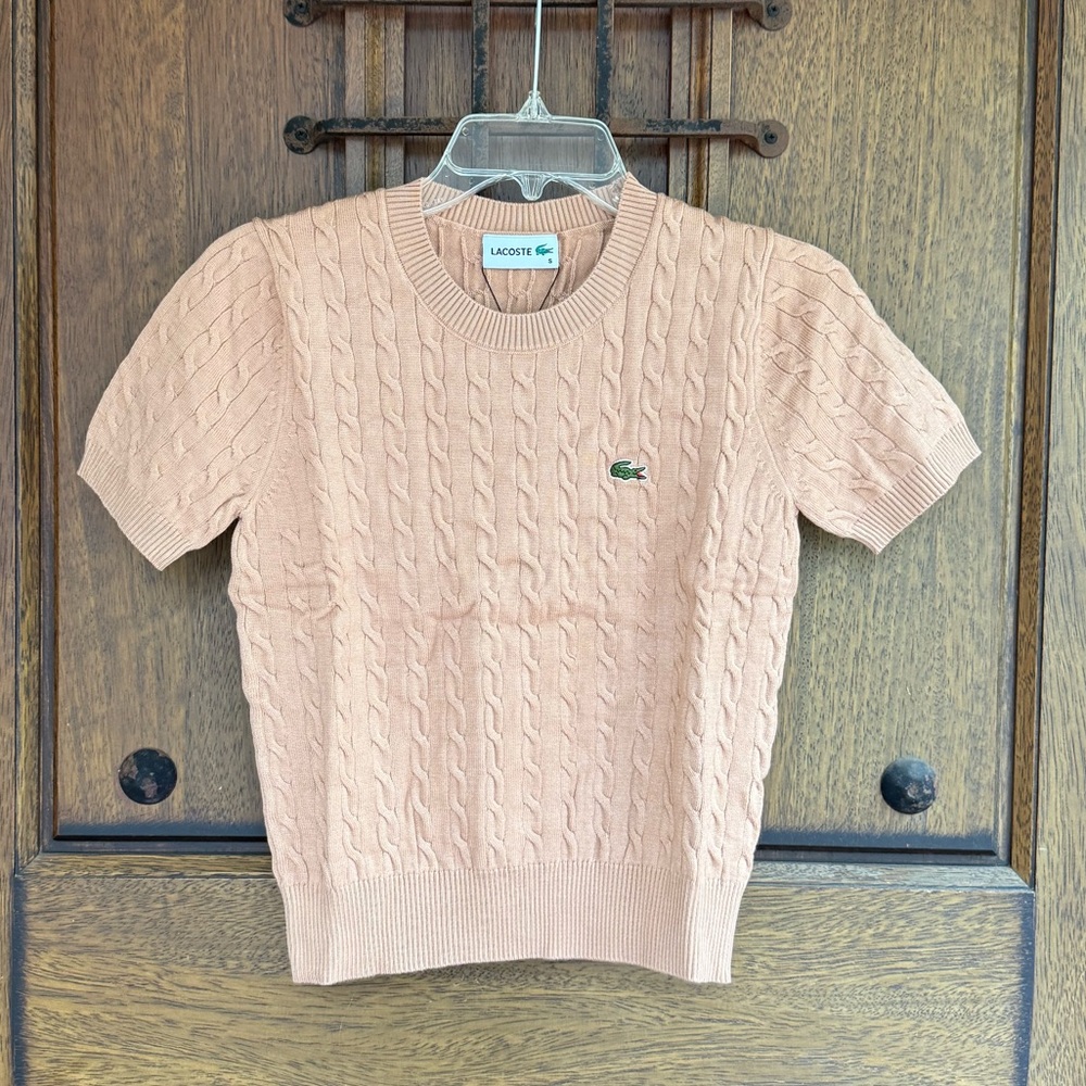 Lacoste Woman’s  Light Brown Knit Sweater Size M